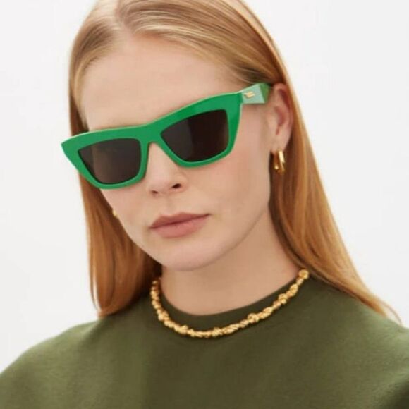 SALE! NEW Bottega Veneta BV1121S 005 Green Cat Eye Unisex Sunglasses main image 14